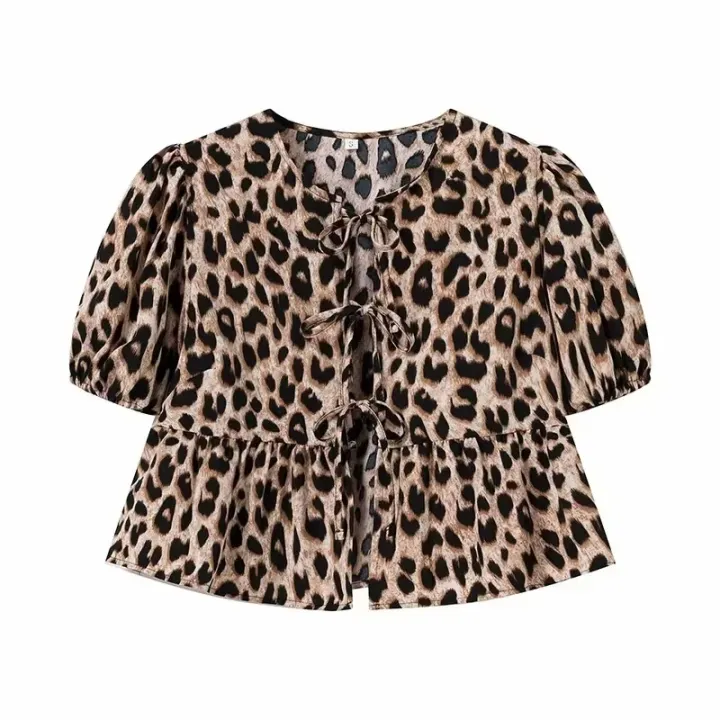 MUJER%20Ruffle%20Blouses%20Woman%20Puff%20Sleeve%20Shirts%20and%20Blouses%20for%20Women%20White%20Black%20Ruched%20Crop%20Top%20Female%20Ruched%20Women's%20Blouse%20-%20Image%203