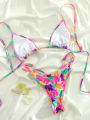 Extreme Print Bikini for Women Cut Out Swimwear Low Waist Swimsuit Micro Bikinis Set Bathing Suit Triangle Beachwear 2024. 