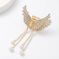 New Fashion Butterfly Pearl Tassel Hair Clip For Girls Red Flower Festival Hairpin Ponytail Catcher Set. 