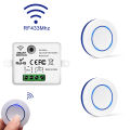 Wireless Remote Control Light Switch 433Mhz 10A 100-240V Relay Controller Mini Round Button Wall Panel Switch For Led Lighting. 