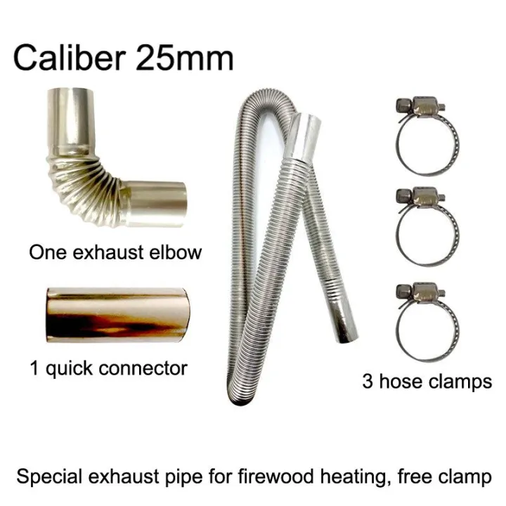 NEW%2060-300cm%20Air%20Parking%20Heater%20Stainless%20Steel%20Exhaust%20Pipe%20Tube%20Gas%20Vent%20Hose%20With%20Hose%20Clamp%20For%20Car%20Heater%20-%20Image%202