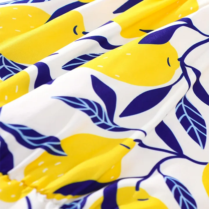 Summer%20Girls%20And%20Girls%20Cool%20And%20Breathable%20Cute%20Hanging%20Neck%20One%20Piece%20Printed%20Shorts%20Princess%20Daily%20Leisure%20Party%20Clothing%20-%20Image%203