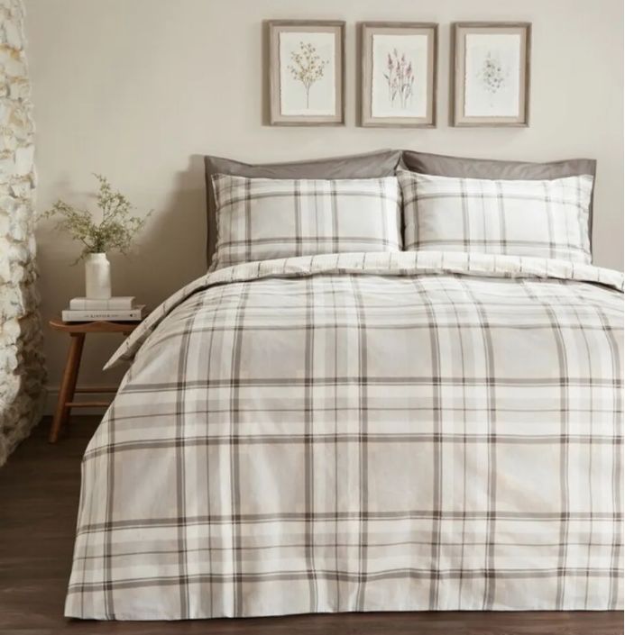 dunelm king size duvet cover, Piper grey, soft brushed cotton