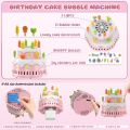 Birthday Cake Bubble Machine for Kids Automatic Bubble Blower 10000+ Bubbles Per Minute/Lights/Music Summer Bubble Maker Toys.