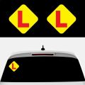 2 Pc 6x6 in - L Board Stickers For Car Van Three Wheeler Sports Car Truck Lorry Bus Wind screen Back Glass Sticker. 
