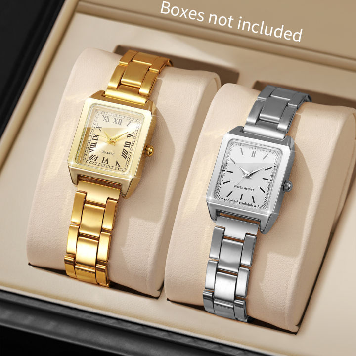 1/2PCS Fashion Women Quartz Wristwatches Square Dial Ladies Watch Girls Clock Reloj Mujer(Without Box)