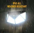100 LED Solar Wall Lamp 4 Sides 270° angle Luminous With Motion Sensor Human Induction Courtyard Waterproof Stairs Outdoor Wall Light. 