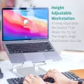 【1KG】 Metal Laptop Stand Aluminium ~ Portable Aluminum Alloy Base, Foldable Laptop Metal Stand Cooling Pad with Adjustable Height & Anti Slip Rubber Grips ~ Compatible with All Laptops, Tablet, Notebook ~ Silver by FunBug. 