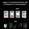 USB 2.0 HDD External Hard Drive Case 2.5 Inch Plastic SATA Enclosure SSD High Speed Transmission Support Window Mac Android.