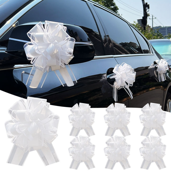 10Pcs Big Wedding Pull Bow Ribbons Flower Car Chairs Decoration Christmas  Wrap Packing Birthday Party Supplies Home Crafts