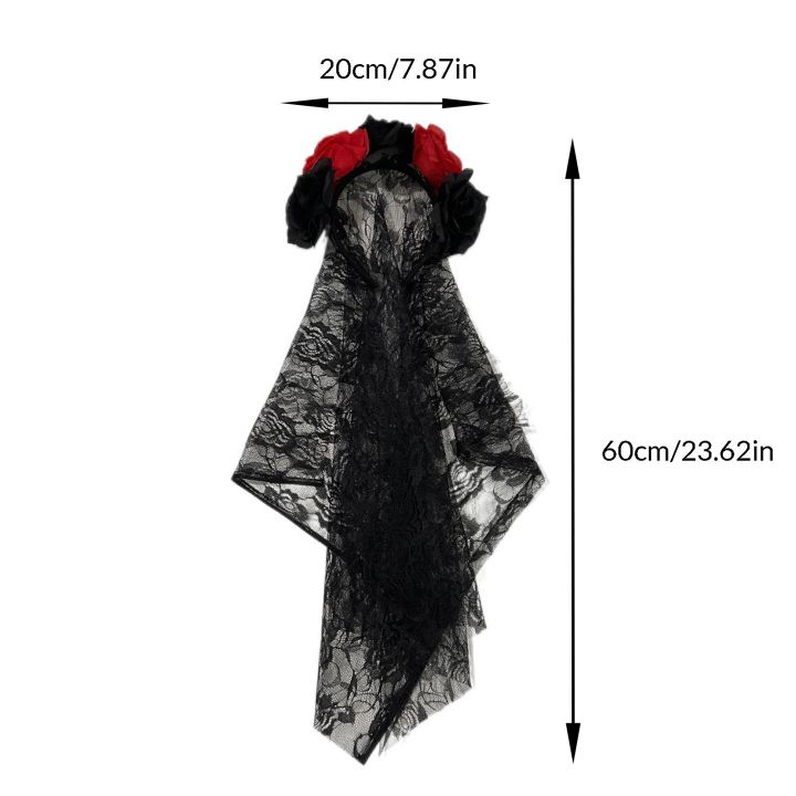 1PCS%20Black%20Veil%20Halloween%20Rose%20Flower%20Headband%20Costume%20Cosplay%20Wedding%20Mexican%20Rose%20Flower%20Crown%20Headband%20Day%20of%20The%20Dead%20Party%20-%20Image%206
