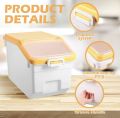 10 kg Rice Storage Container with Measuring Cup 27.6 lb Flour Storage Container with Wheels Pet Food Storage Container Dog Birds Cat Food Bin Rice Container Set for Dry Food, Sugar, Cereal. 