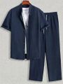 Men’s Premium Summer Combo Set – Half Shirt +    Trouser Pants 🌿. 