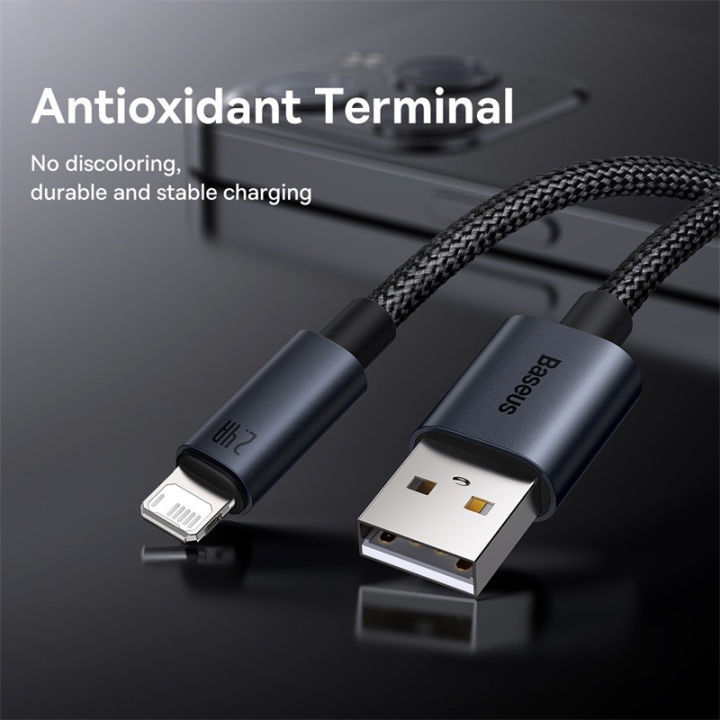 Baseus%202.4A%20USB%20Cable%20for%20iPhone%2013%2012%2011%20Pro%20Max%208%20X%20Fast%20Charge%20for%20iPhone%20Cable%20USB%20Data%20Sync%20Cable%20Phone%20Charger%20Wire%20Cord%20-%20Image%205