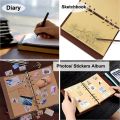 Retro Notebooks & Journals Agenda  Binder Sketch Book Leather Soft Cover 14x10cm Replaceable Kraft Paper Inner Korean Stationery. 