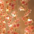 1PC Cherry Blossom String Light 20 LED Garland Artificial Flower Garland Vines Fairy Lights Flower Light For Home Decor Party Bedroom Curtain Room Decoration Cherry Blossom Flower String Lights For Mirror Room Wall Decoration Lights Outdoor Party Lights.. 