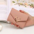 New Short Women Wallets Kpop Heart-Shaped Cute Small Women's Wallet High Quality PU Leather Slim Simple Female Purse. 