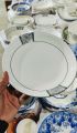Ceramic 7 inch  Plates,  Set of 3, for Pasta, Salads, Grains, Noodles and Soups. 