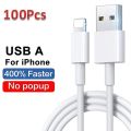 50-100pcs/lot USB Cable For Iphone 11 12 13 14 Xs Max Xr X 8 7 6 Plus 6s 5 Se Charging Cables Mobile Phone Charger Cord. 