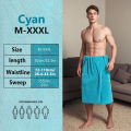 Suitable for M-XXXL Men's Bath Skirt Bath Towel Plus Size Bath Skirt Suitable for Home, Travel, Steaming, Spa, Beach. 