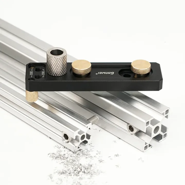 Aluminum Profile Drill Guide Set – Single Hole Jig With M6 Countersunk Step Drill & Slider, For 2020/3030 Extrusions