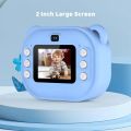 Kids Instant Print Camera Kids Camera 1080P Digital Camera with Dual Lens 2 Inch Screen Built-in Battery Picture Frames Thermal Printing Paper. 