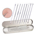 9Pcs Stainless Acne Blackhead Removal Needles Acne Remover Squeeze Deep Cleansing Facial Blackhead Eliminators Skin Beauty Tools. 