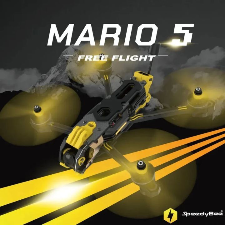 SpeedyBee Mario 5 Frame Kit XH/DC Version with Carbon Fiber Plate FPV Freestyle RC Racing Drone