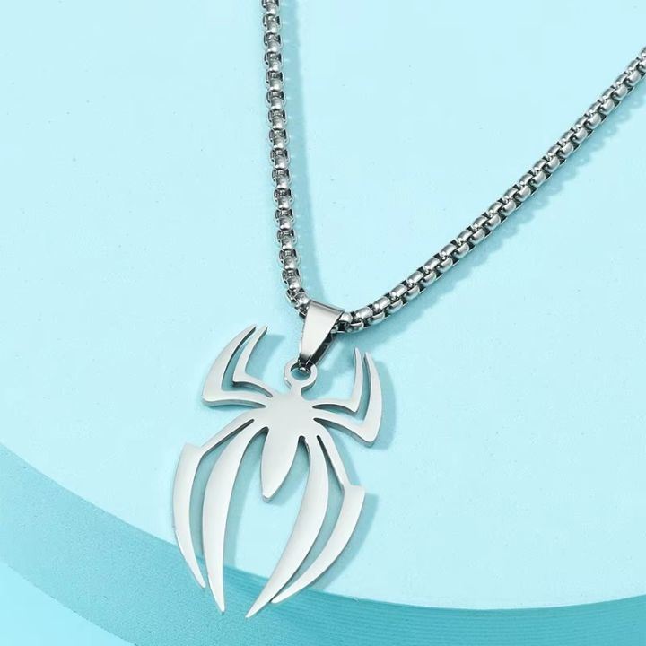Spider%20Shape%20Cosplay%20Necklace%20Men%20Stainless%20Steel%20Pendant%20Chain%20Choker%20Jewelry%20Accessories%20Props%20%20-%20Image%202