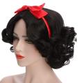 Snow White Princess Girls  Adult Women Short Bob Wave Black Cosplay Wig Halloween Costume Wig Anime Party Wig. 