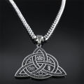 Viking Witch Celtic Knot Pendant Necklace Stainless Steel Men Chain Odin Gothic Necklace Protection Amulet Jewelry Nudo De Bruja.