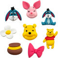 3D Pooh Bear Piglet PVC Shoe Charms Stereo Cartoon Bear Detachable Clog Shoe Decor Accessories DIY  for Cartoon Fans. 