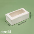10/20pcs Cake Carriers, Square Box With Lid, White Bread Box With Window, For Pies, Donuts, Muffins, Chocolates.