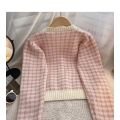 Women's Korean Fashion New Korean Long-sleeved Knit Sweater Cardigans Outwear Coat. 
