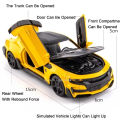 1:32 Scale Camaro Alloy Diecast Model Sports Car Toy Sound Light Doors Opened Police Vehicles Toys for Child Birthday Gifts. 