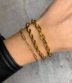 GOLD coating rope bracelet. Stainless Steel. 