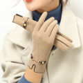 Winter Women Keep Warm Touch Screen Plus Fleece Chain Gloves Elegant Fashion Personality Soft Drive Cycling High Elasticity. 