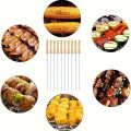 10PCS Stainless Steel Barbecue Skewer Reusable BBQ Skewers For Outdoor Camping Picnic Cooking Tools BBQ Supplies. 