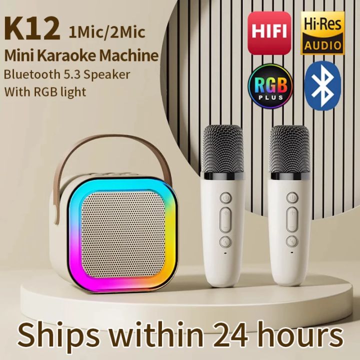 Bluetooth Speaker K12 Portable Karaoke Machine 5.3 PA System With 2 ...