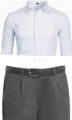 school uniform pant+shirt/ white&blue. 
