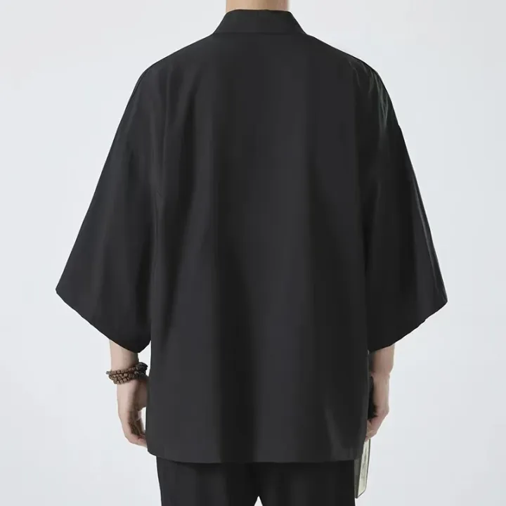 Black%20Kimono%20Men%20Traditional%20Coat%20Shirt%20Summer%20Beach%20Cardigan%20Yukata%20Unisex%20Women%20Cosplay%20Haori%20Japanese%20Samurai%20Clothing%20-%20Image%203