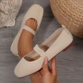 Women Casual Knitted Ballet Flats Shoes 2025 Comfortable Anti-slip Strap Loafers Mary Jane Lightweight Daily Walking Sneakers. 