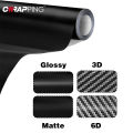 Carbon Fiber Matte Glossy Black Car Vinyl Wrap Waterproof Self Adhesive Stickers Motorcycle Laptop Phone for Car Accessories.