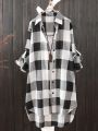 Women's Plaid Cotton Shirt Chic Women Blouse Elegant and Youth Women Blouses New in External Clothes Korean Style Female Clothes. 