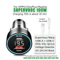 For car charger SuperVooc 100W, Cigarette plug for Find X7 Reno8,12V Usb for charger warp 80w.
