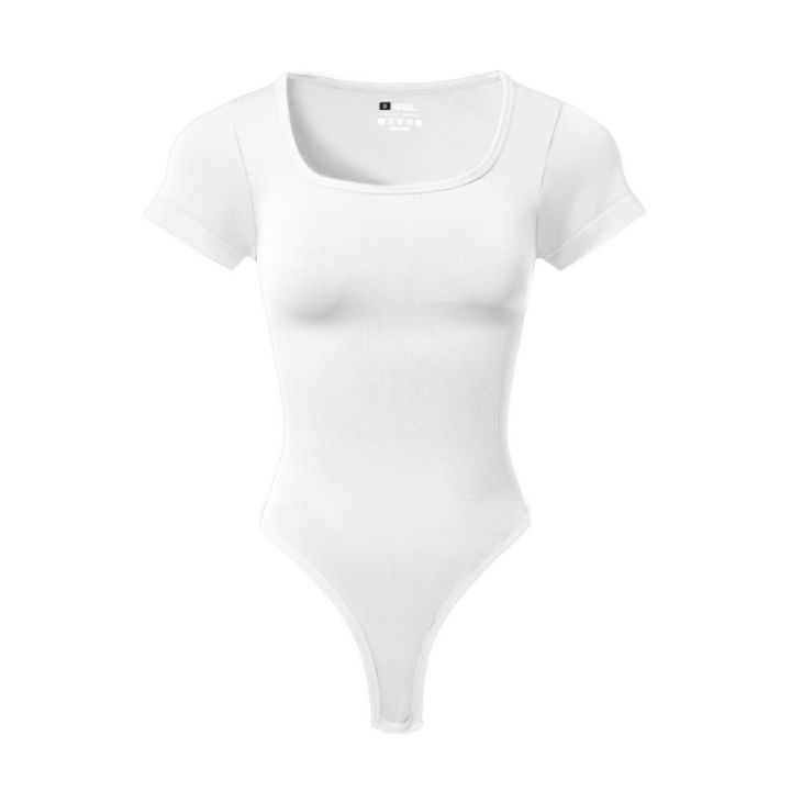 Women%20Plus%20Size%20Yoga%20Jumpsuit%20Seamless%20Square%20Neck%20T-shirt%20High%20Elastic%20Workout%20Running%20Sport%20Jumpsuit%20Solid%20Ribbed%20Jumpsuit%20Top%20-%20Image%204