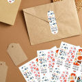 50 pieces Cute Floral Print Expression Rectangular "Thank You for Your Order" Seal Stickers, Paper Gift Item Sealing Labels, Fast Food Takeout Packaging Thank You Stickers, Matte Finish, Single Use.