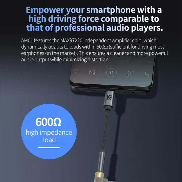KZ%20AM01%20Hi-Fi%20DAC%20Audio%20Adapter%20Type-C%20to%203.5mm%20Dual%20Chip%20IC%20Amplifier%2032bit/384kHz%20Earphone%20Cable%20-%20Image%202