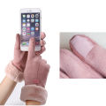 New Fashion Gloves Autumn Winter Cute Furry Warm Mitts Full Finger Mittens Women Outdoor Sport Female Gloves Screen. 