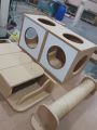 Multi-Level Wooden Cat House with Scratching Post | Cat Playhouse & Climbing Steps | Indoor Cat Furniture | Cat Bed & Activity Center. 